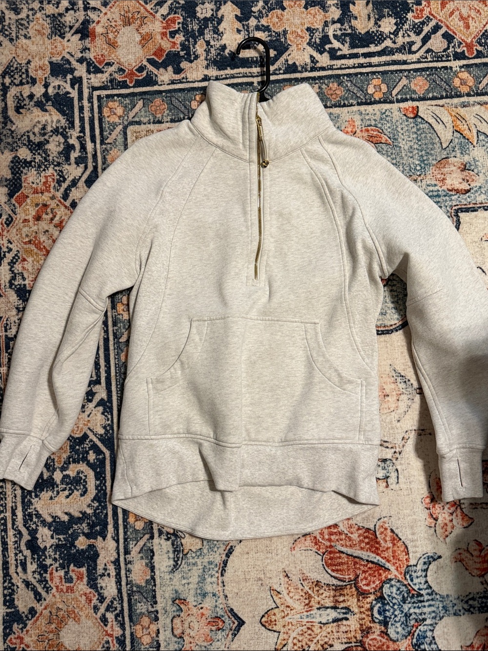 Lululemon Bone & Gold Half-Zip Scuba